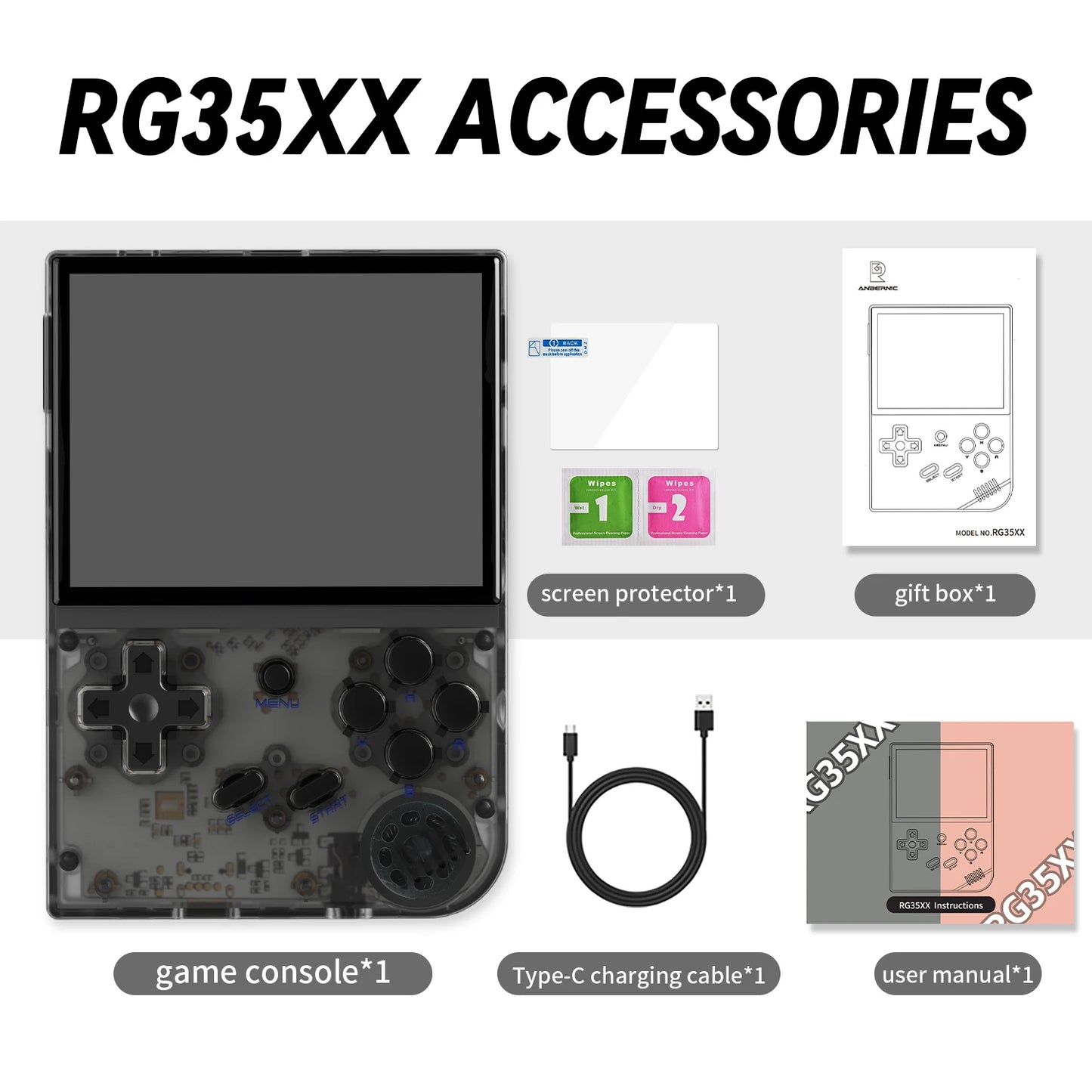 RG35XX Handheld Game Console H700 Processor 3.5'' IPS Screen Linux System Retro Portable Video Console 2024 New Model