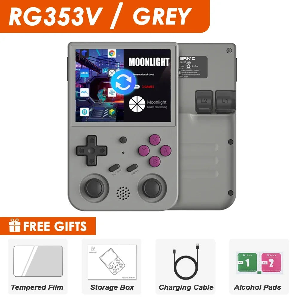 NEW RG353V RG353VS 64/128/256G Touch Screen Handheld Game Players Android 11 LINUX Dual System Portable Video Game Console