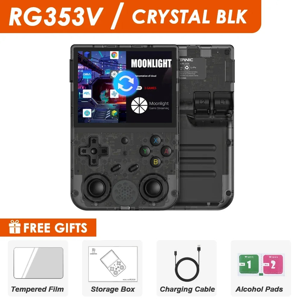 NEW RG353V RG353VS 64/128/256G Touch Screen Handheld Game Players Android 11 LINUX Dual System Portable Video Game Console