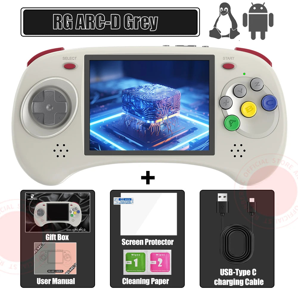 RG ARC Retro Games RK3566 4.0INCH 640*480 Handheld Game Console Emulator LINUX Android System 3500mAh Children's Gifts