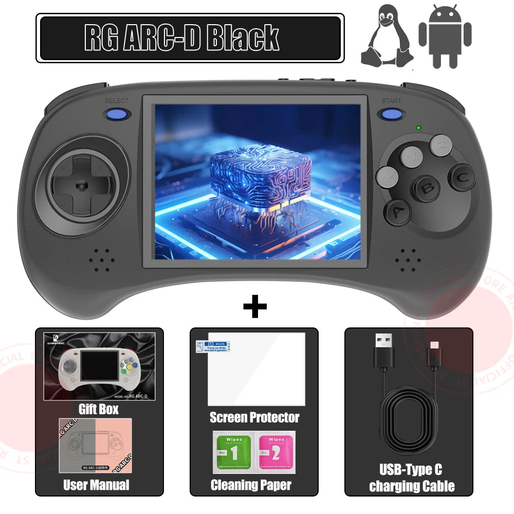RG ARC Retro Games RK3566 4.0INCH 640*480 Handheld Game Console Emulator LINUX Android System 3500mAh Children's Gifts