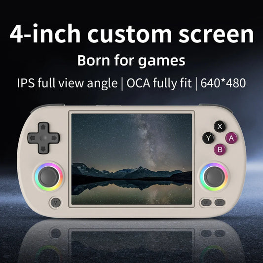 RG40XX H Handheld Game Console 4'' Screen Linux System Joystick RGB Lighting Effect RG40XXH Video Player Smartpro Gifts