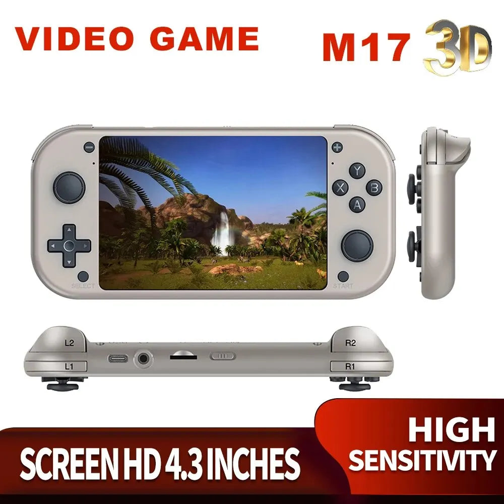 M17 Retro Handheld Video Game Console Open Source Linux System 4.3 Inch IPS Screen Portable Pocket Video Player for PSP
