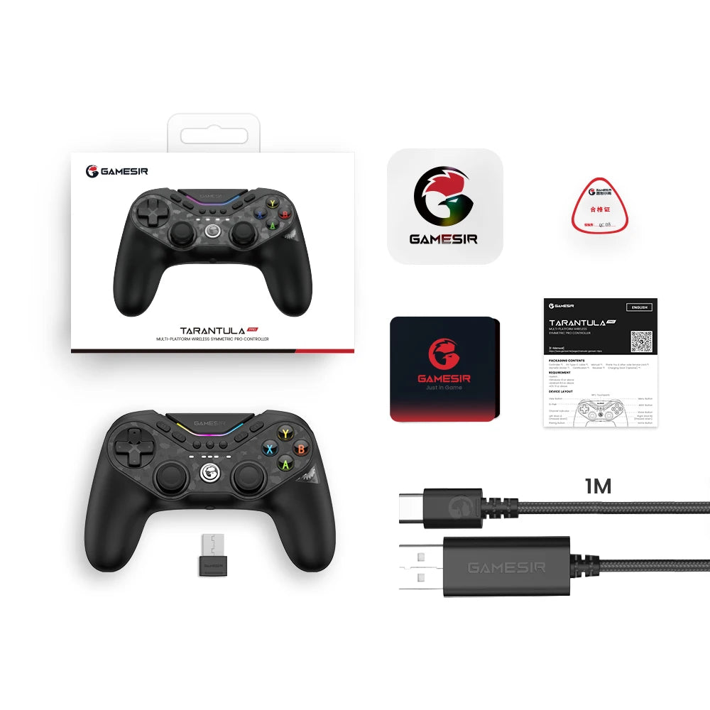 GameSir Tarantula Pro Switch controller wireless gamepad with 9 mappable buttons, 6-axis gyroscope, Hall Effect triggers and NFC