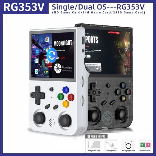 NEW RG353V RG353VS 64/128/256G Touch Screen Handheld Game Players Android 11 LINUX Dual System Portable Video Game Console
