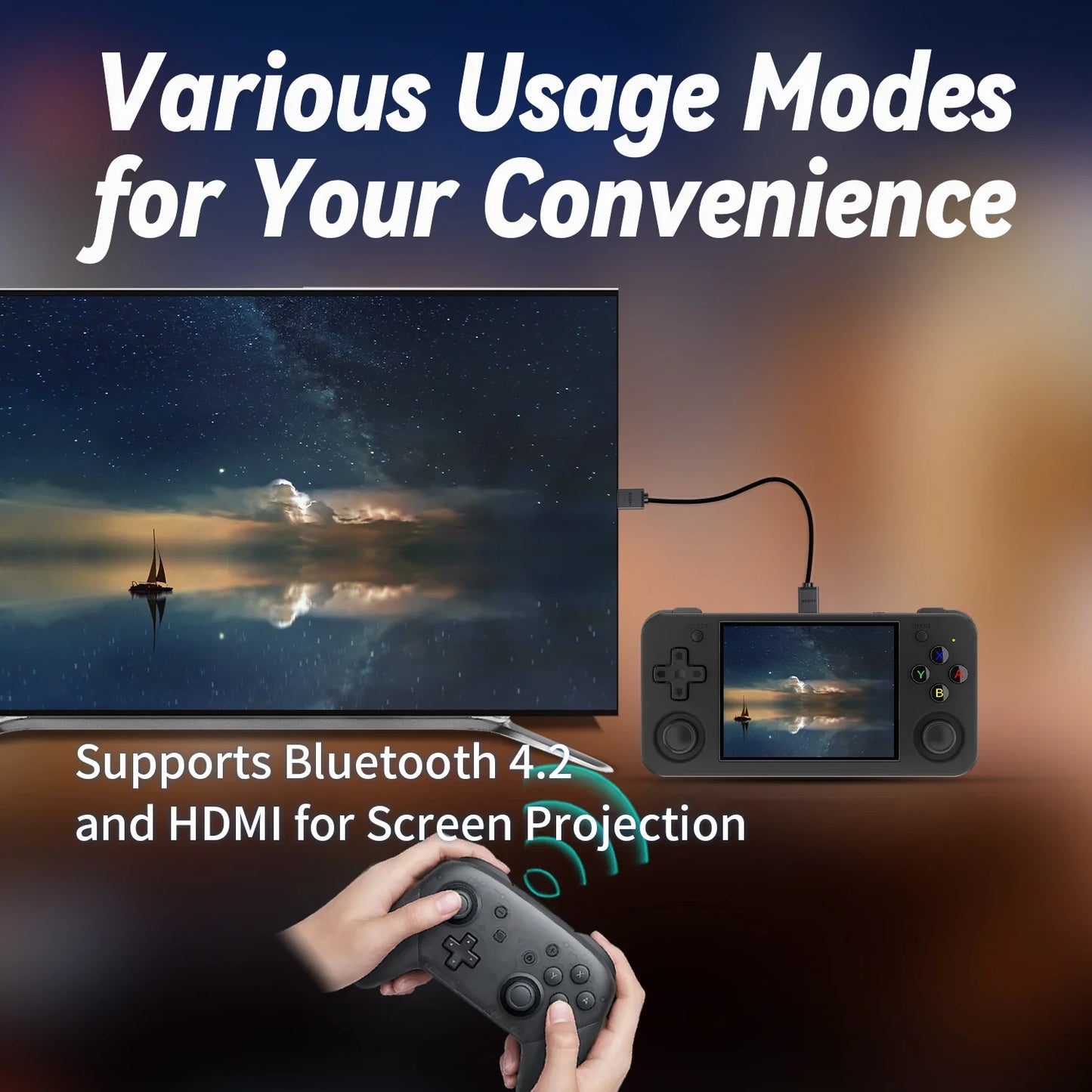 RG35XX H Handheld Game Console Portable Playing Video Games 3.5 Inch IPS Screen 640*480 Screen Video Game Player Machine 64G