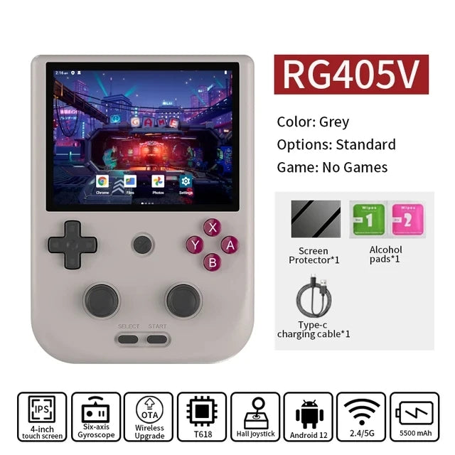 RG405V Video Handheld Game Console 4" IPS HD Touch Screen Android 12 System T618 64-bit Wifi Portable Retro Game Player