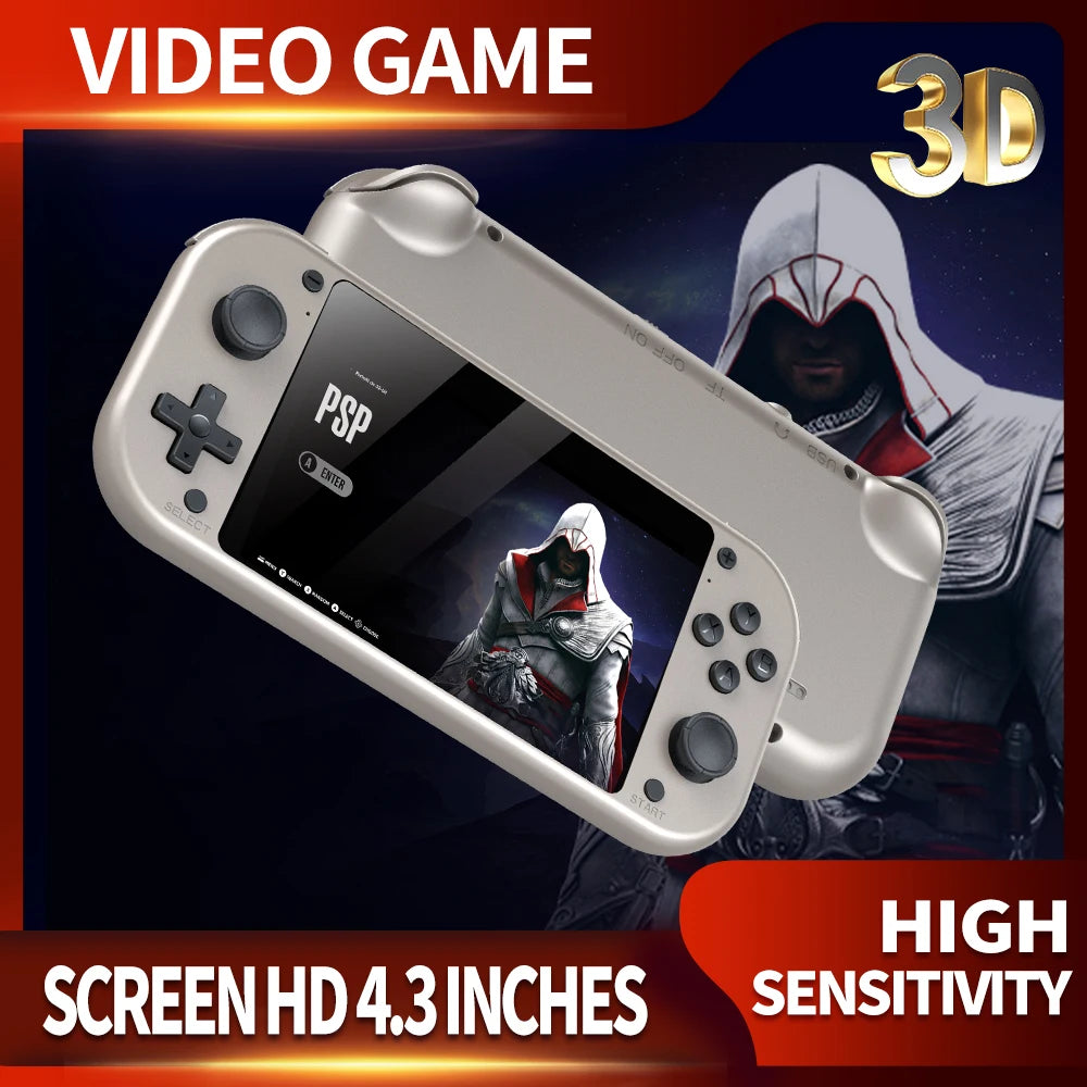 M17 Retro Handheld Video Game Console Open Source Linux System 4.3 Inch IPS Screen Portable Pocket Video Player for PSP