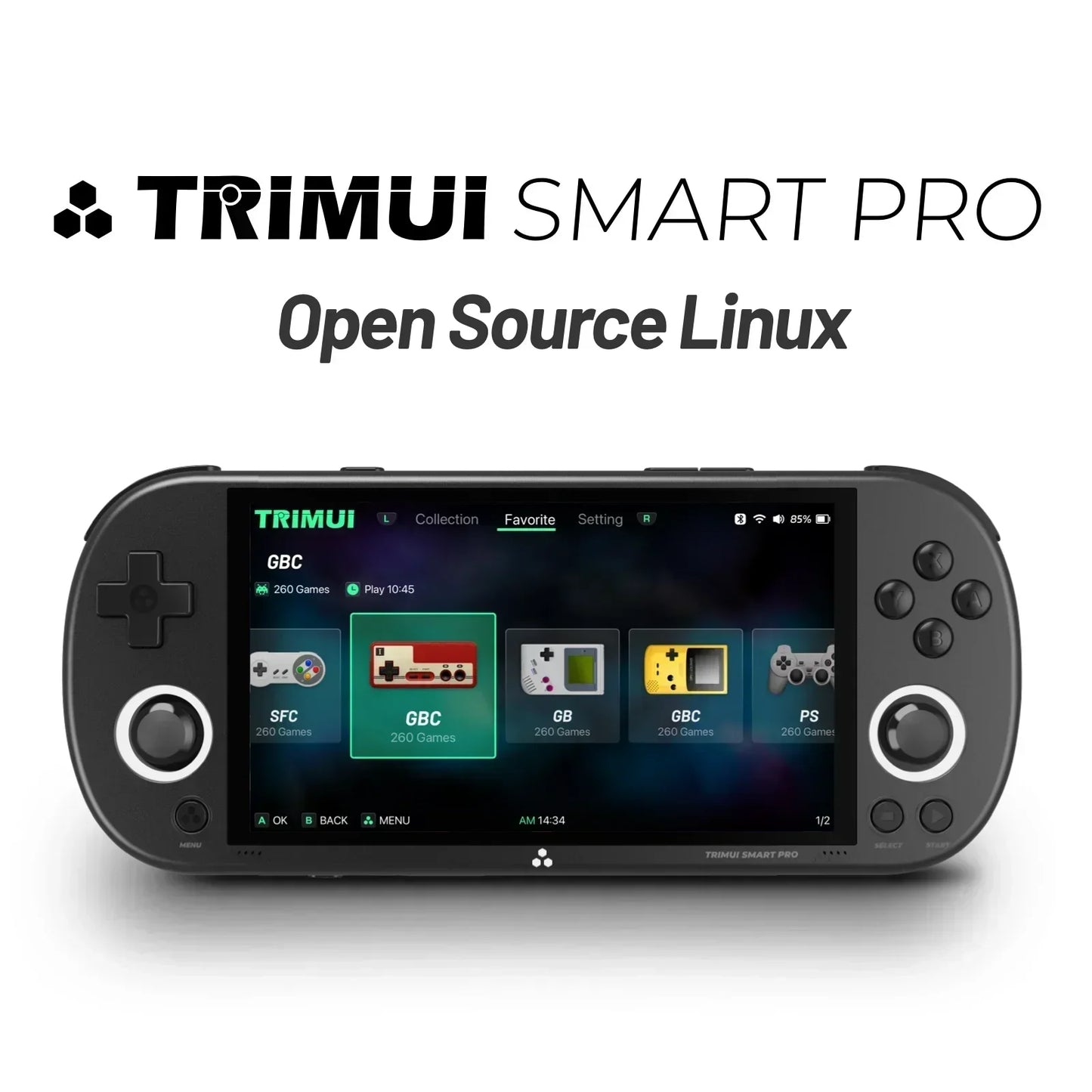 Trimui Smart Pro Handheld Game Console 4.96''IPS Screen Linux System Joystick RGB Lighting Smartpro Retro Video Game Kid's Gifts