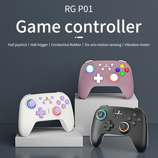 RG P01 Gamepad Wireless Gaming Controller Hall Trigger Joystick Macro Key RGB Breathing Light For Switch PC Android IOS