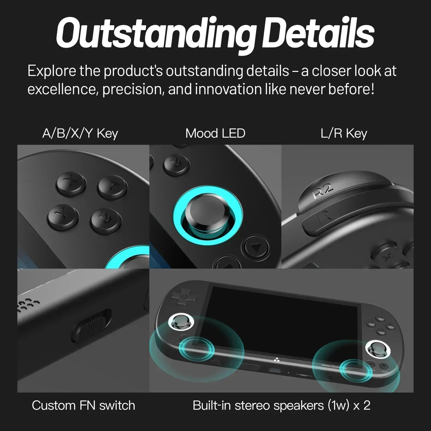 Trimui Smart Pro Handheld Game Console 4.96''IPS Screen Linux System Joystick RGB Lighting Smartpro Retro Video Game Kid's Gifts